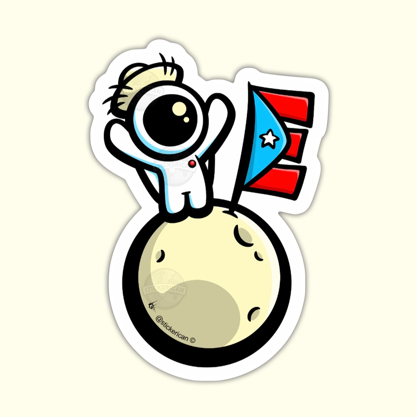 Boricua en la Luna - Stickerican Edition
