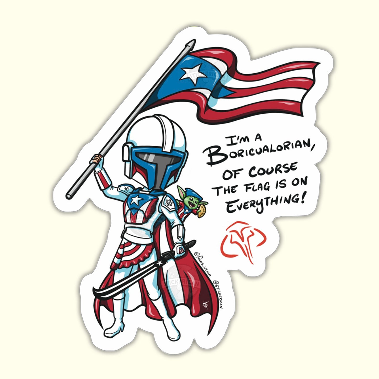 “Of course the flag is on everything!” - Stickerican x Floris Lilium Sticker