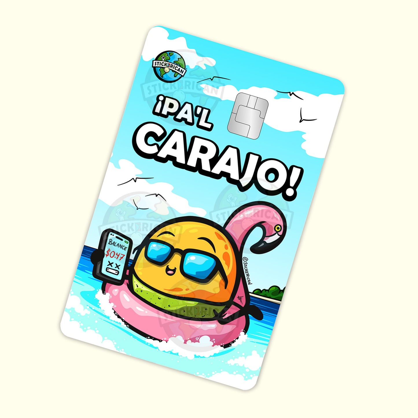 Pa'l Carajo - Sticker para Tarjeta de Crédito