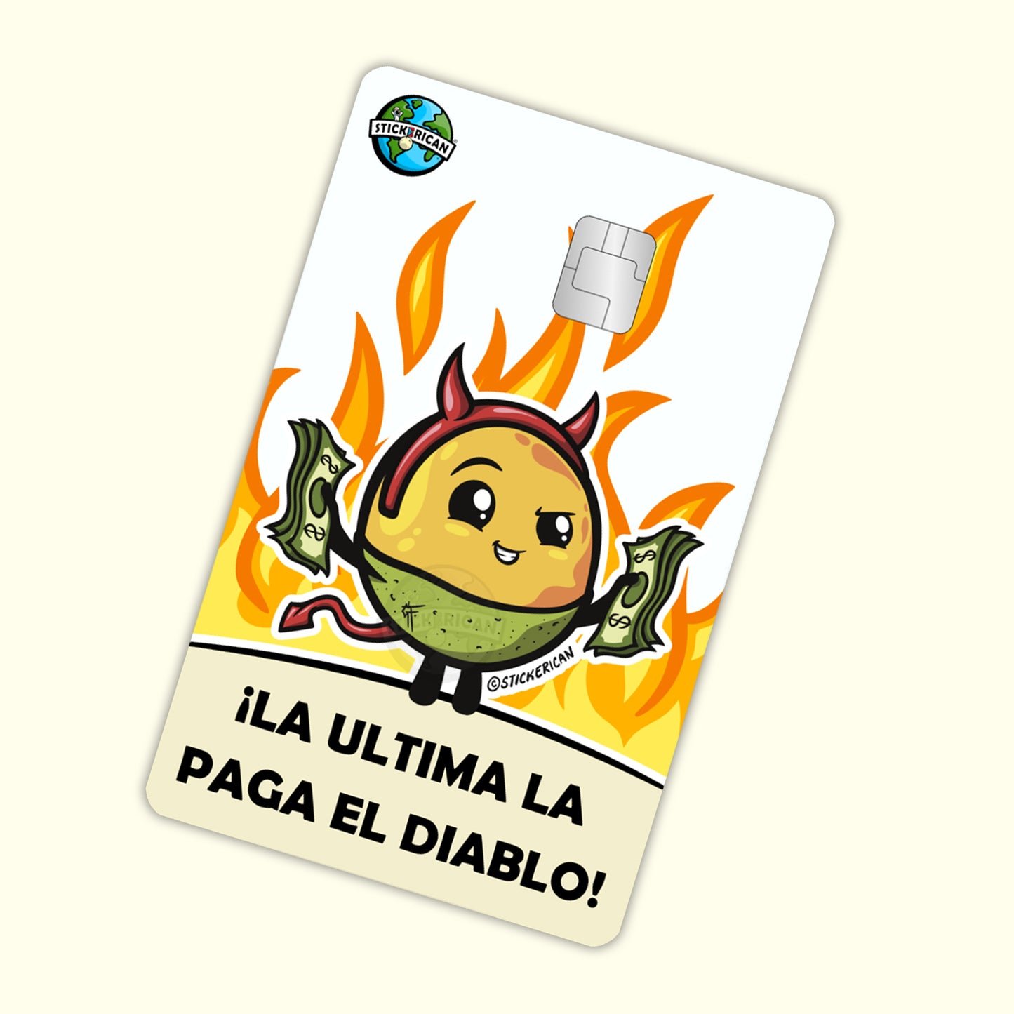 La Última La Paga el Diablo - Sticker para Tarjeta de Crédito