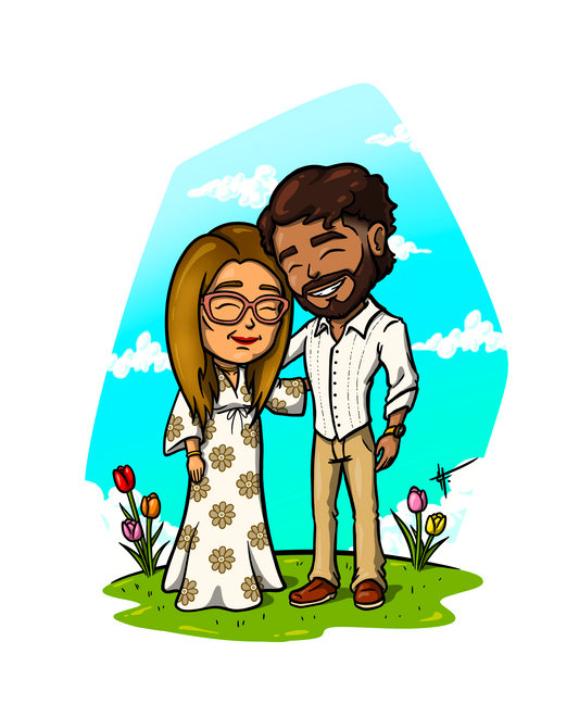 Caricatura Digital Personalizada a Estilo Stickerican 🎨
