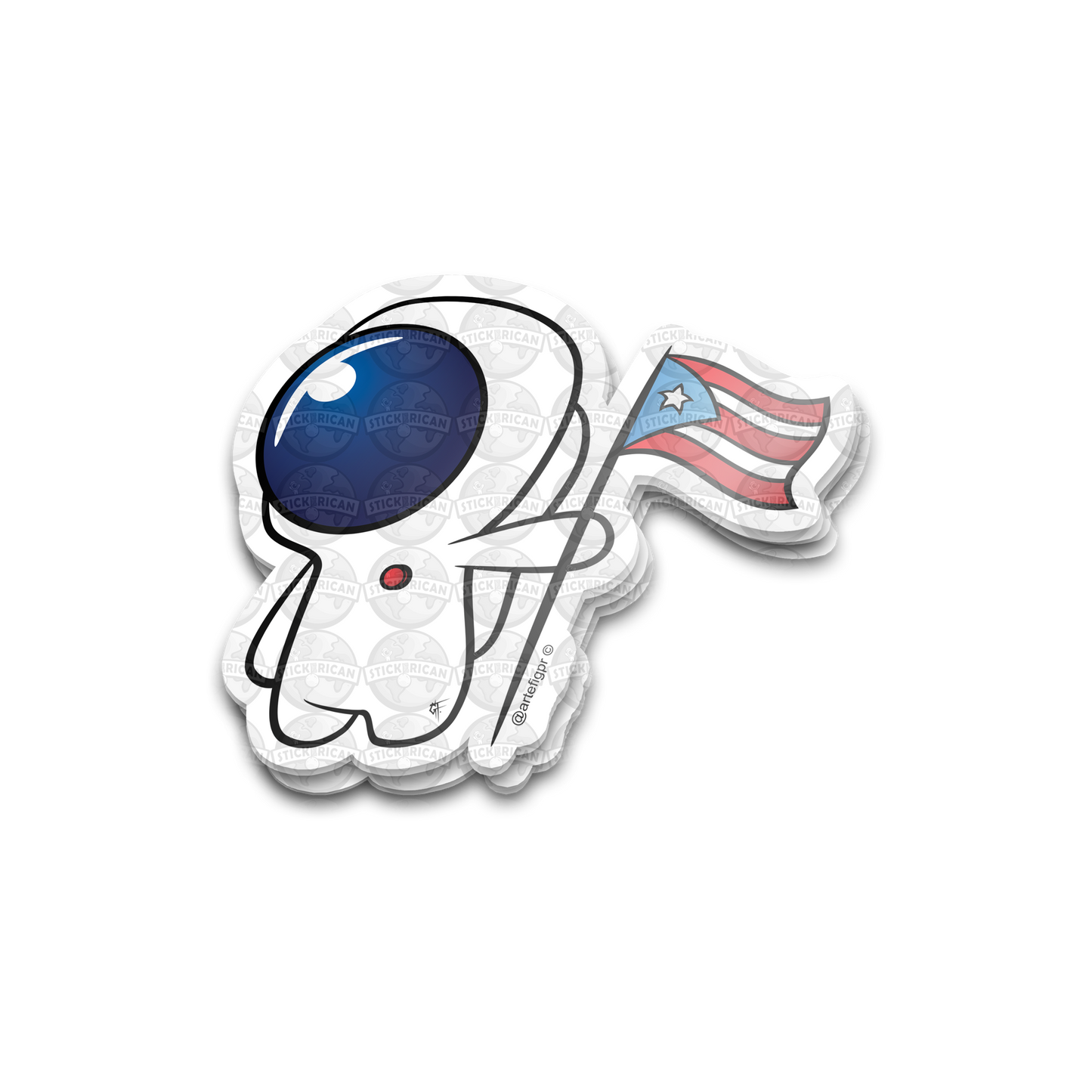 “Astronauta Boricua” - Glow-in-the-Dark Sticker