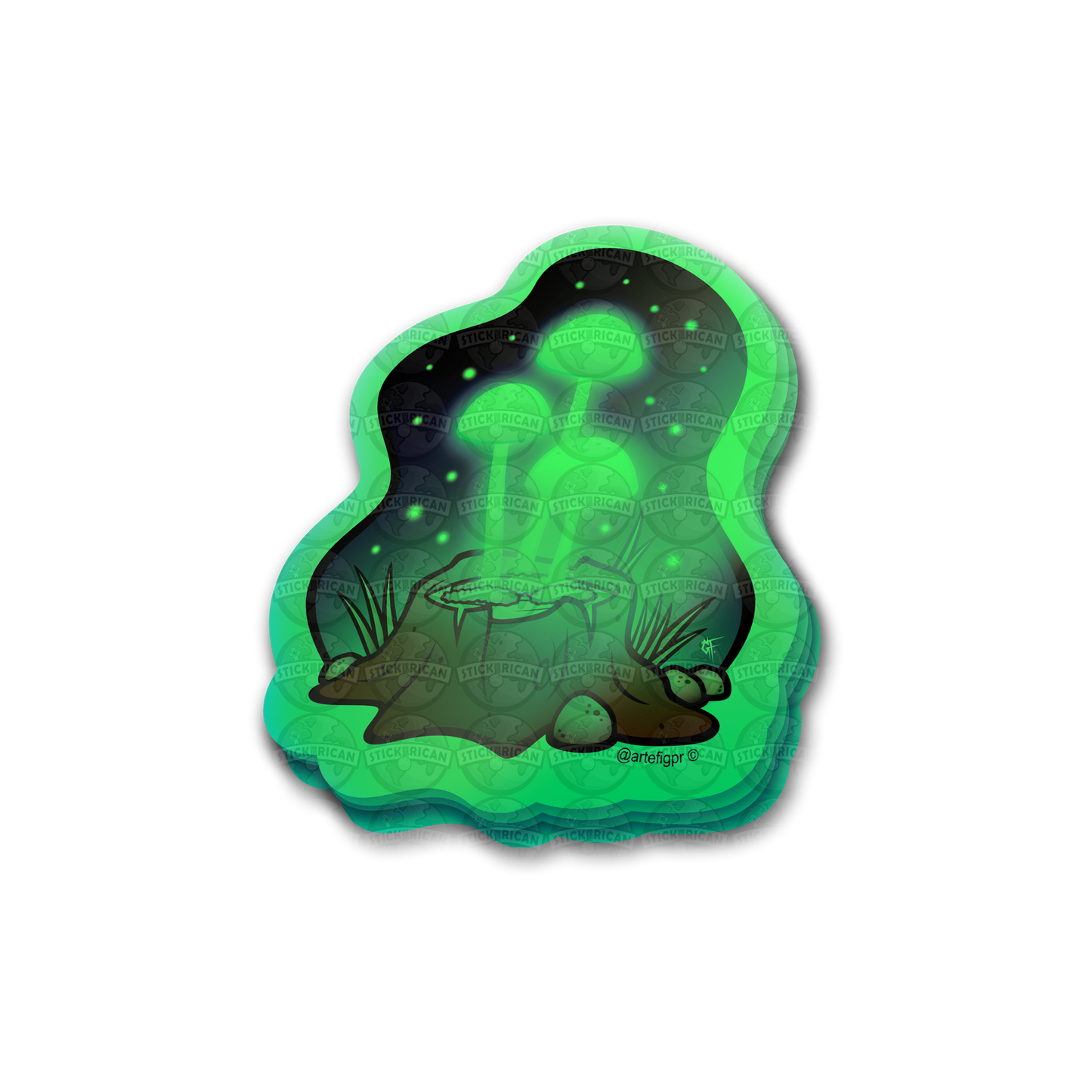 Glowing Mushrooms - Glow-in-the-Dark Sticker