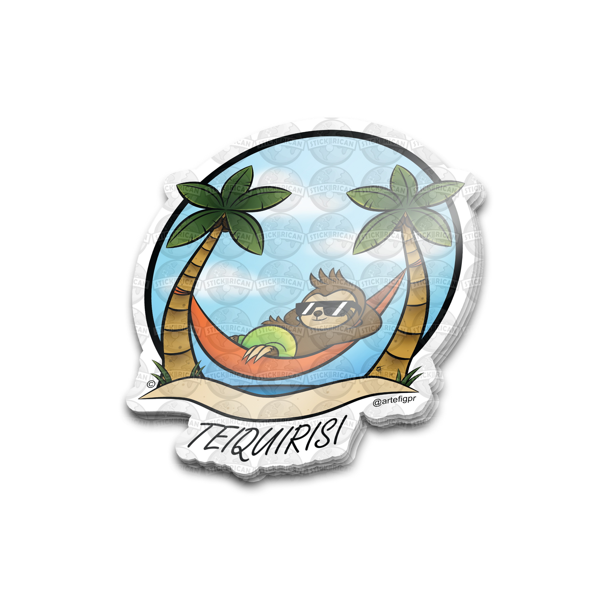 Surfer Sloth Sticker