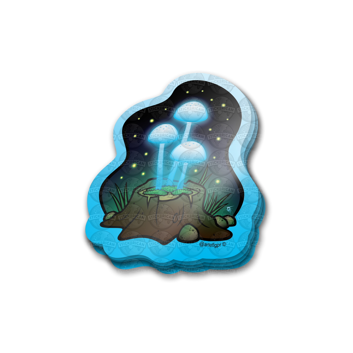 Glowing Mushrooms - Glow-in-the-Dark Sticker