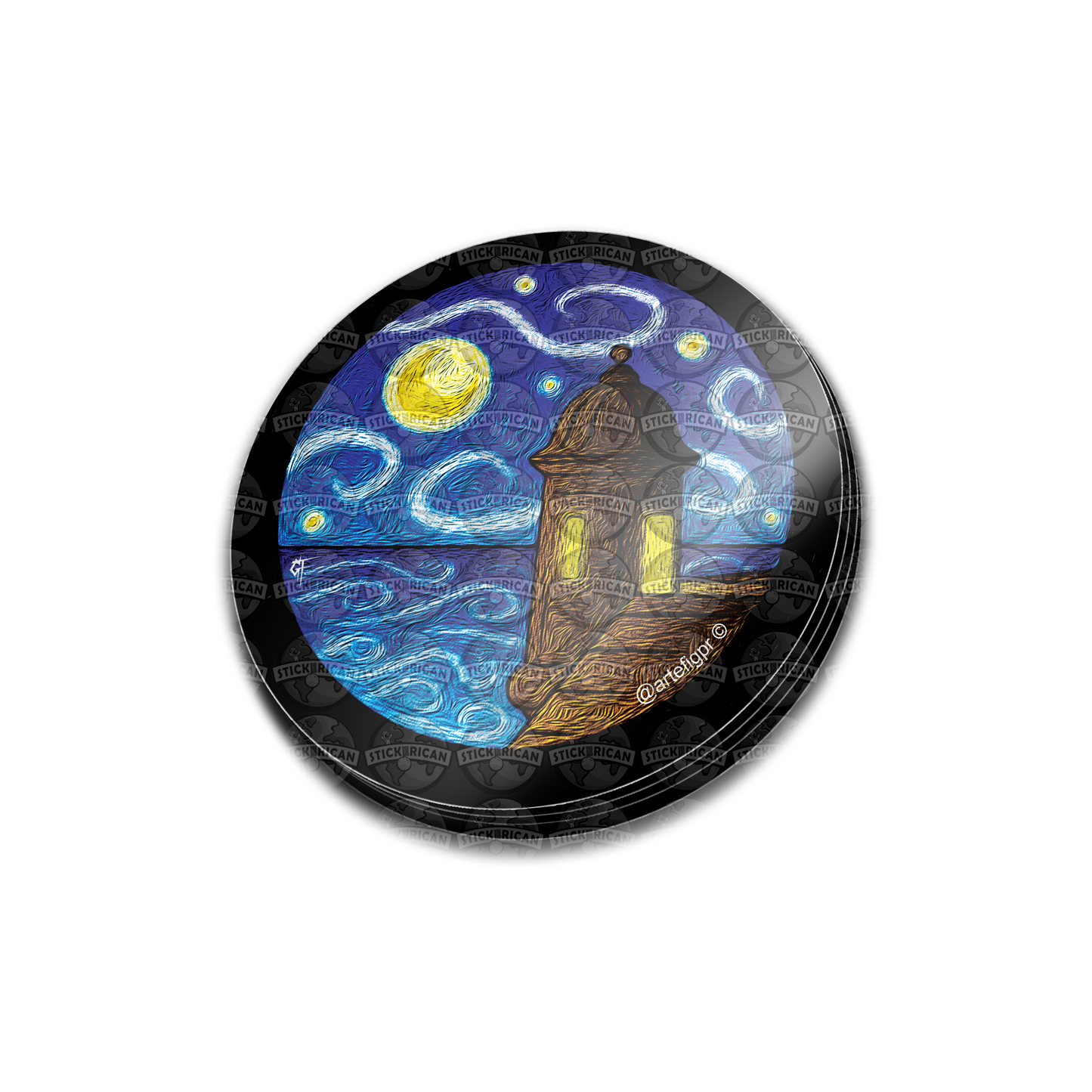 Starry Night in San Juan - Glow-in-the-Dark Sticker