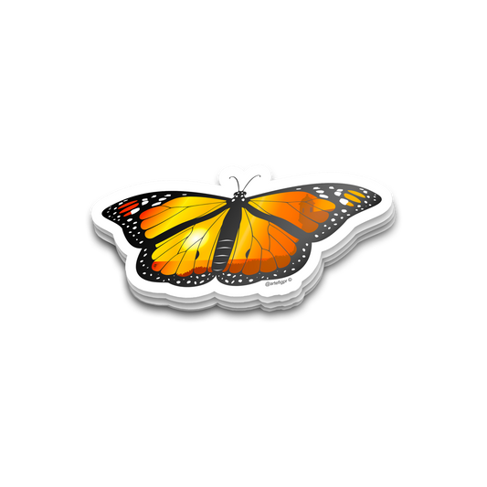 “Sunset Monarch" - Metallic Sticker